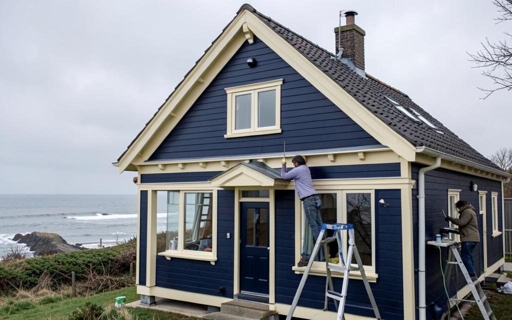 Schilder aan het werk aan een Noord-Hollandse woning